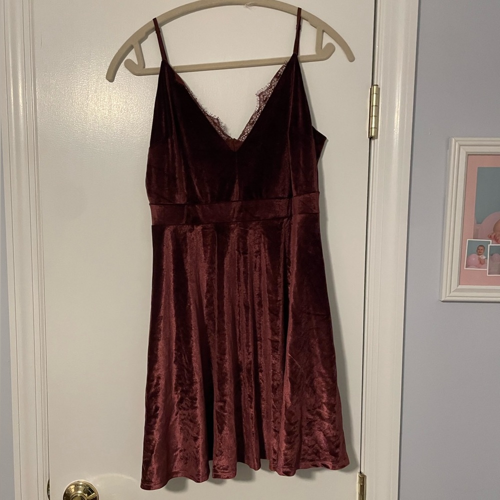 Maroon velvet dress size medium